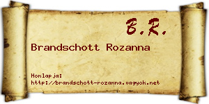 Brandschott Rozanna névjegykártya